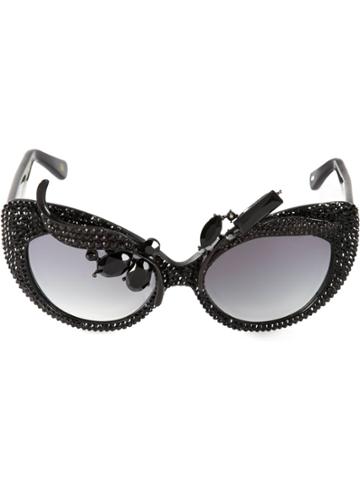 A-morir Embellished Cats-eye Sunglasses - Black