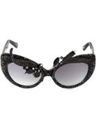 A-morir Embellished Cats-eye Sunglasses - Black