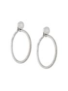 Hermès Vintage Loop Logo Earrings - Metallic