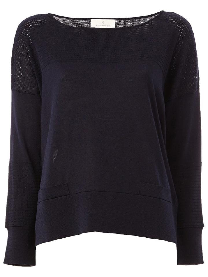 Maison Ullens Perforated Detailing Knitted Blouse - Blue