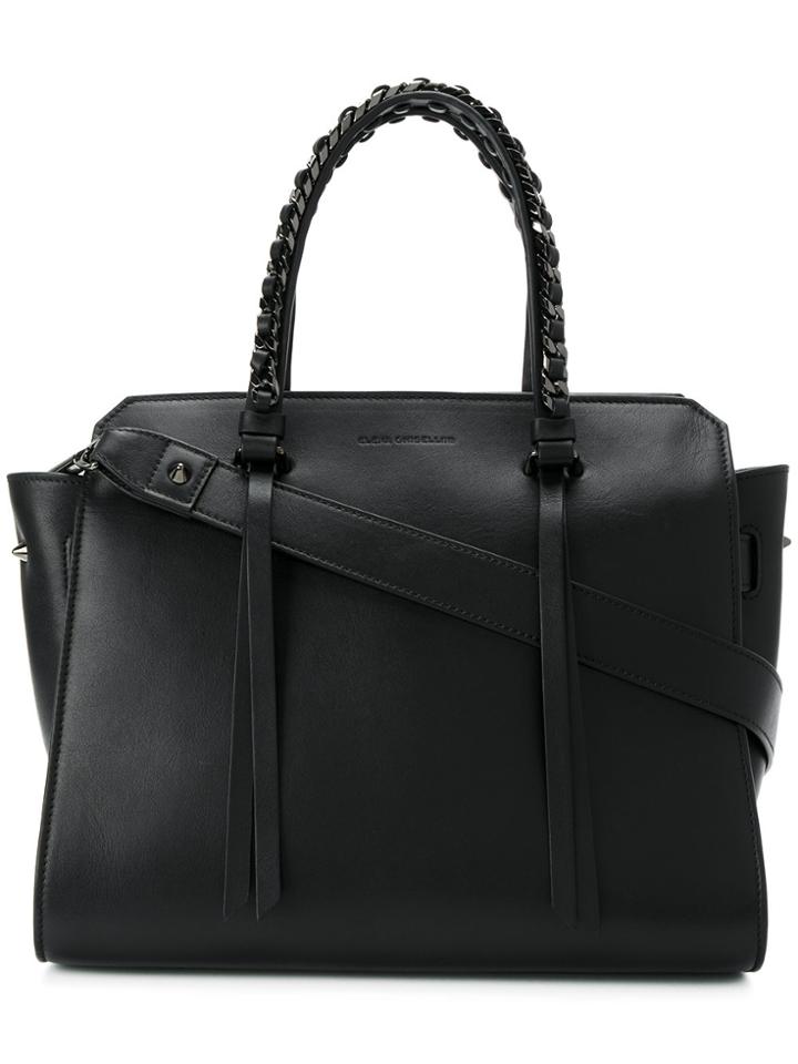 Elena Ghisellini Chained Double Straps Tote - Black
