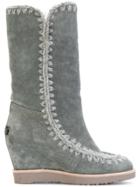Mou Wedged Eskimo Boots - Grey