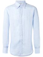 Brunello Cucinelli - Buttoned Down Collar Shirt - Men - Cotton/linen/flax - L, Blue, Cotton/linen/flax
