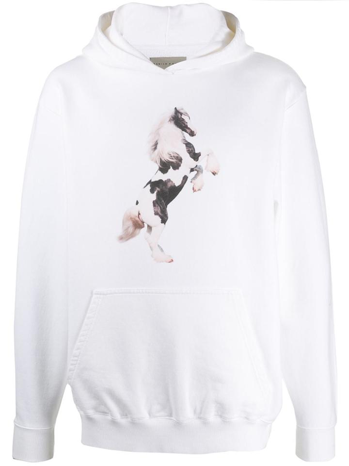Paura Horse Print Hoodie - White