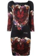 Philipp Plein 'floral Boom' Dress, Women's, Size: Medium, Black, Spandex/elastane/viscose
