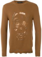 Alexander Mcqueen Pierced Skull Jumper - Brown