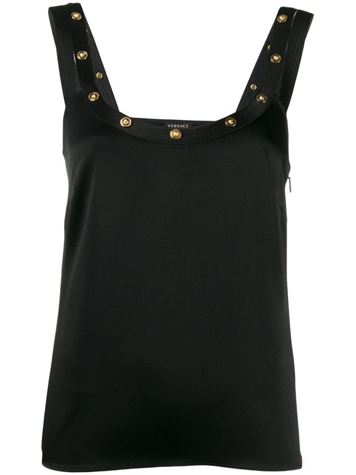 Versace Detailed Neck Vest Top - Black