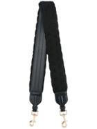 Salvatore Ferragamo Textured Shoulder Strap, Women's, Black, Cotton/leather