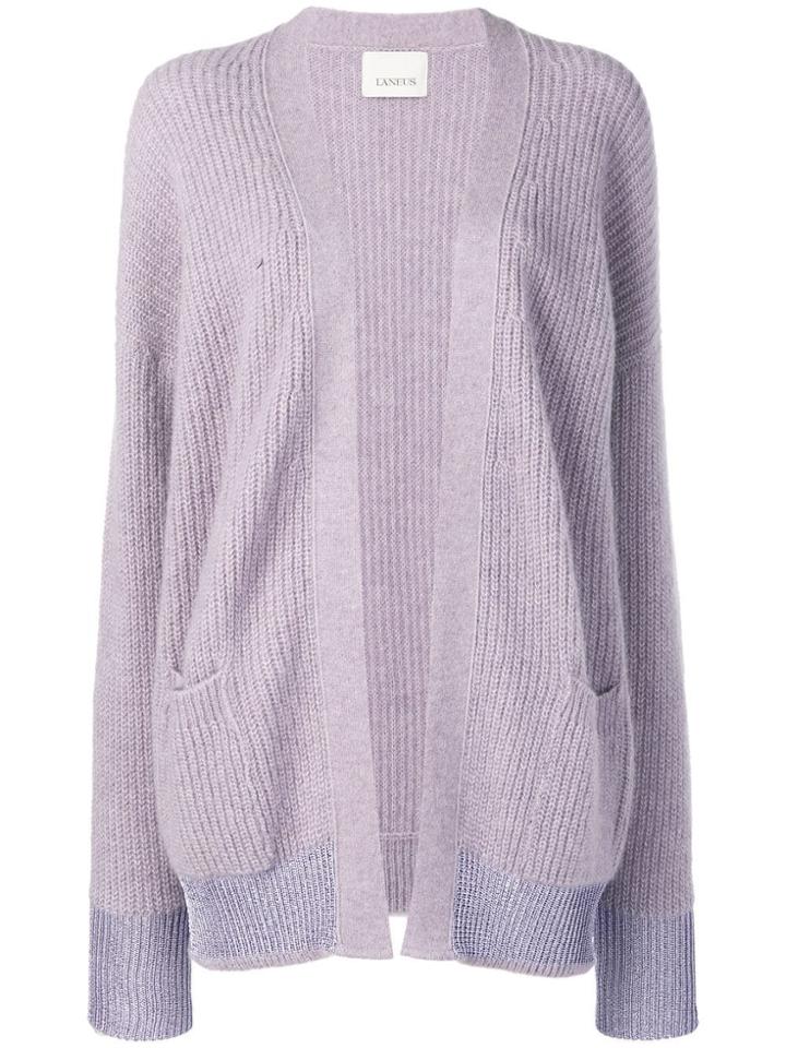 Laneus Open Front Cardigan - Purple