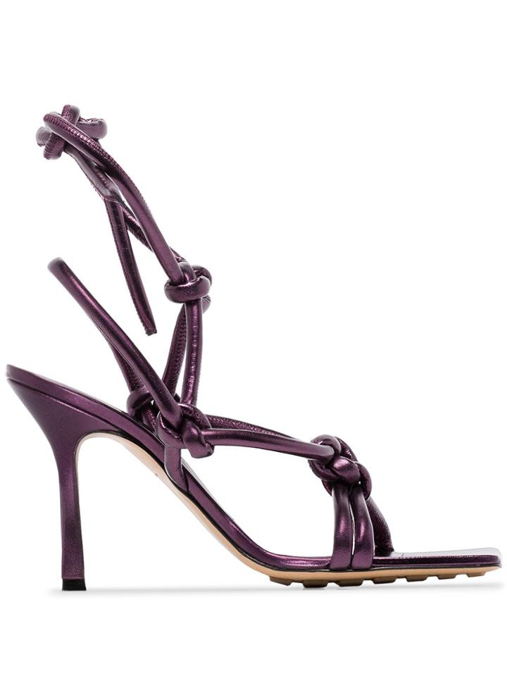 Bottega Veneta Knot 90mm Twisted Sandals - Purple
