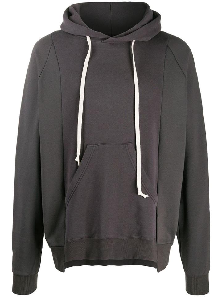 The Viridi-anne Long Sleeve Drawstring Hoodie - Grey