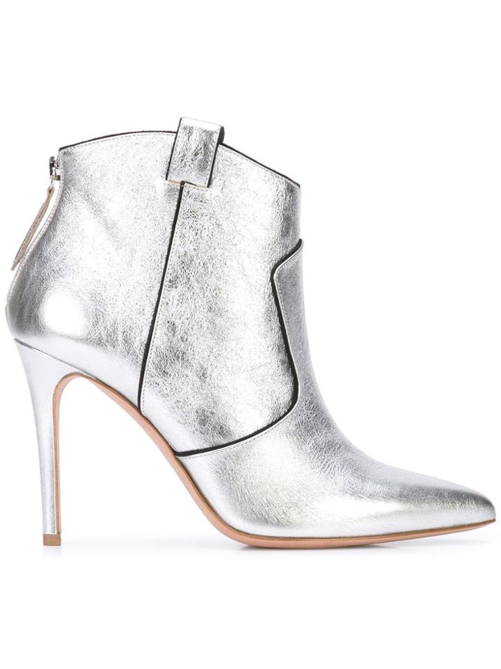 Veronica Beard Pointed Toe Boots - Metallic