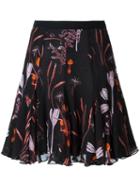 Giambattista Valli Floral Print A-line Skirt, Women's, Size: 42, Black, Silk/cotton/acetate/viscose