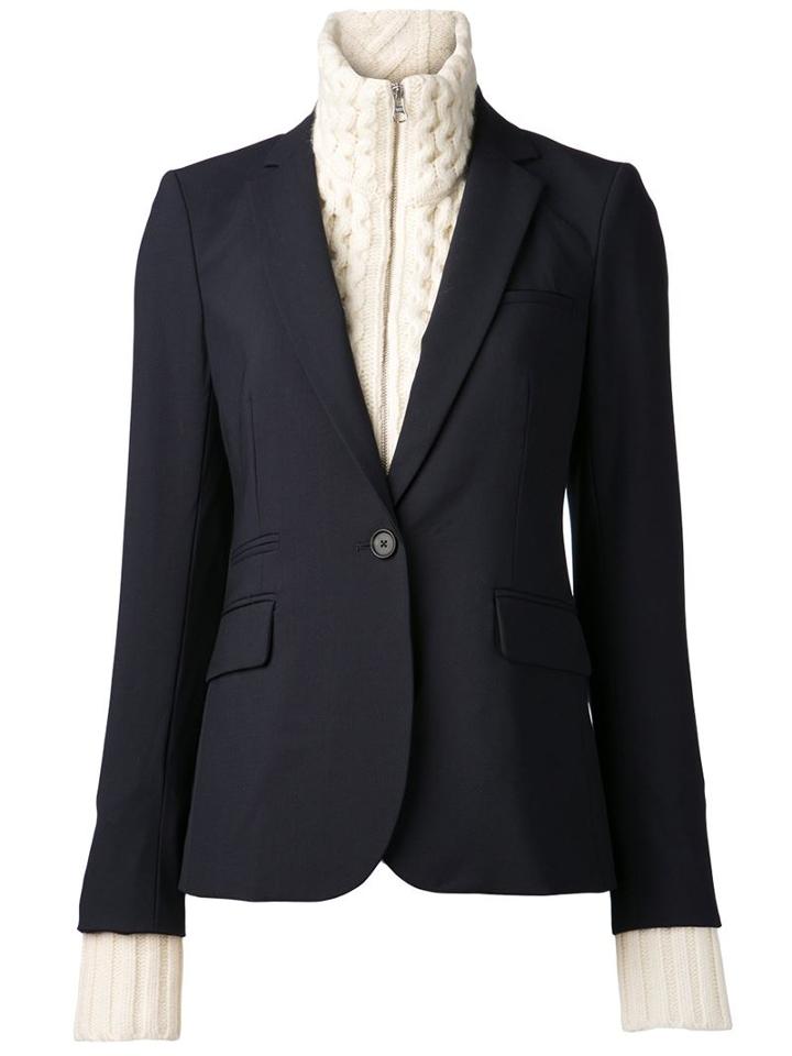 Veronica Beard Dickey Blazer, Women's, Size: 2, Blue, Spandex/elastane/wool