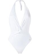 Brigitte V-neck Swimsuit, Women's, Size: Pp, White, Elastodiene/polyamide