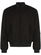 Y-3 Reversible Skull Logo Print Cotton Blend Bomber Jacket - Black