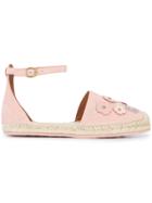 Coach Floral Embellished Espadrilles - Pink & Purple
