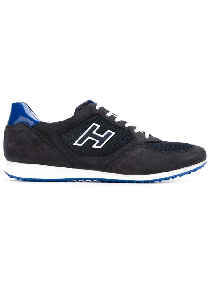 Hogan Low-top Sneakers, Men's, Size: 10, Blue, Leather/nylon/nylon