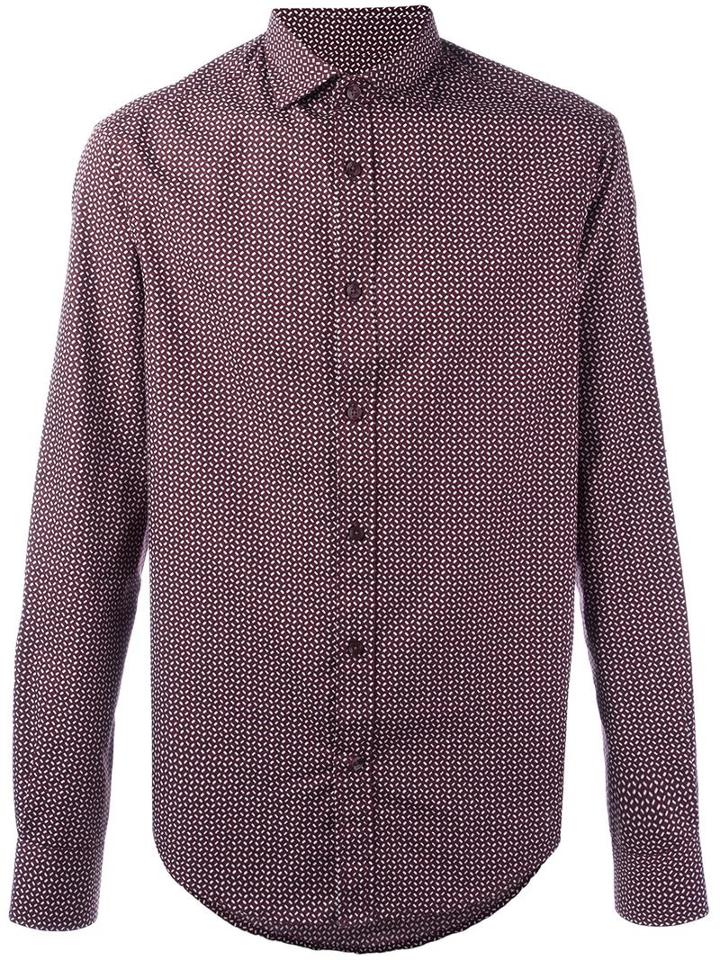 Armani Jeans Patterned Shirt, Men's, Size: Xl, Red, Cotton