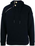 Pierre Balmain Side Zip Hoodie, Size: 52, Blue, Polyester/virgin Wool