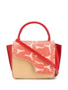 Atp Atelier Arezzo Snake-panelled Tote - Orange
