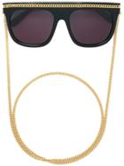Stella Mccartney Eyewear Falabella Chain Flat Top Sunglasses - Black