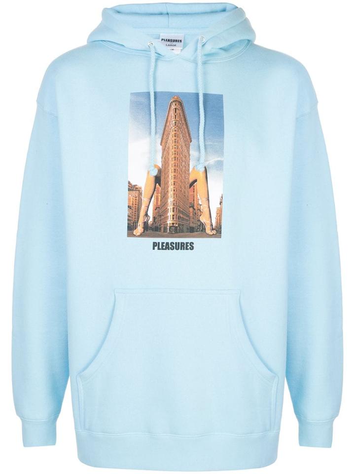 Pleasures Flatiron Print Hoodie - Blue