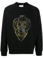 Our Legacy Cowboy Skull Embroidered Sweatshirt - Black