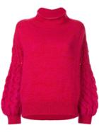 Coohem Mohair Cable Knit Jumper - Pink