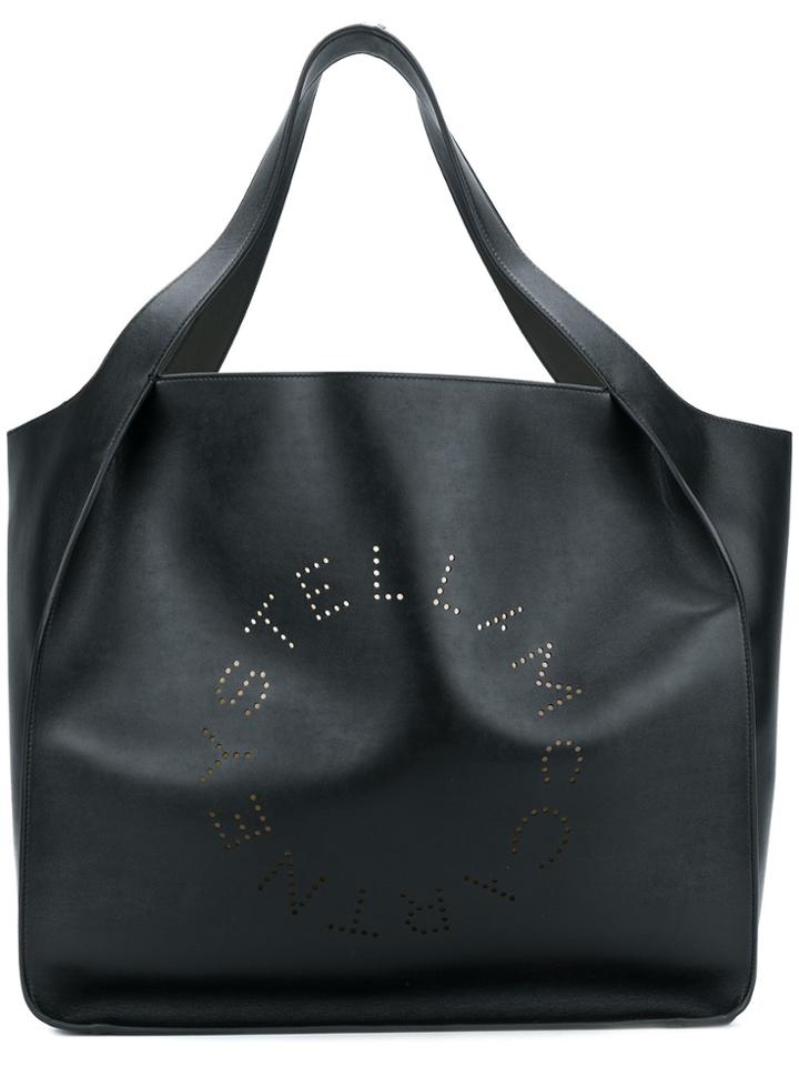 Stella Mccartney Perforated Logo Tote - Black