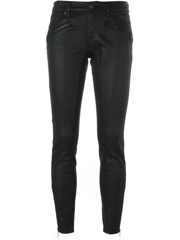 Burberry Brit Coated Skinny Jeans, Women's, Size: 29, Black, Cotton/polyester/spandex/elastane