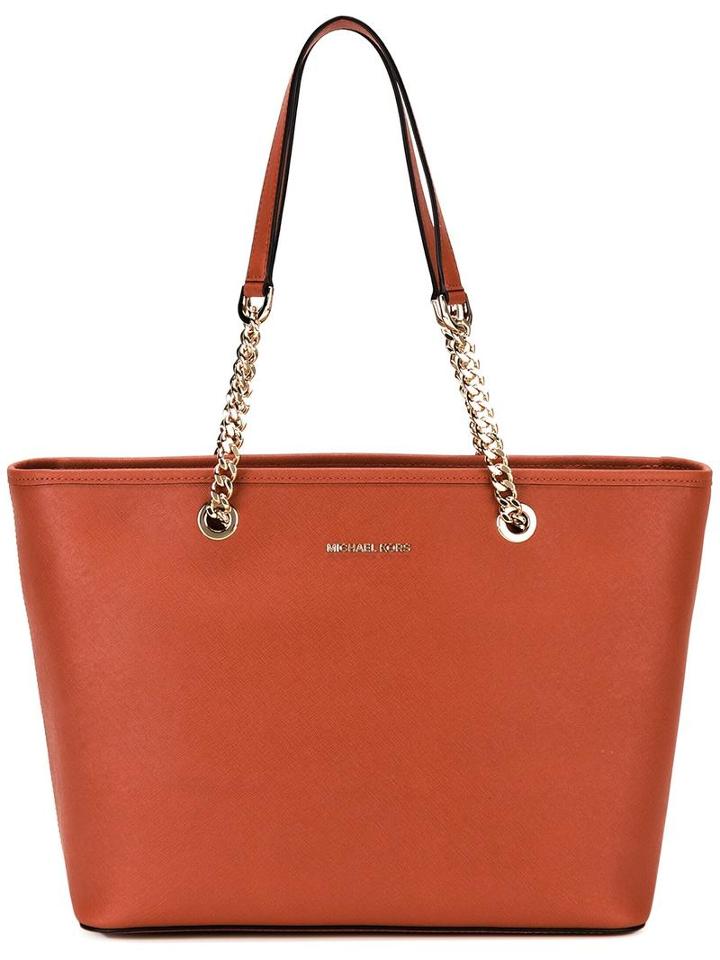 Michael Michael Kors Jet Set Chain Tote, Women's, Yellow/orange, Calf Leather