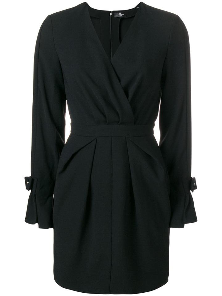 Elisabetta Franchi Fitted Wrap Front Dress - Black