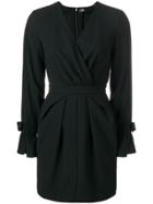 Elisabetta Franchi Fitted Wrap Front Dress - Black
