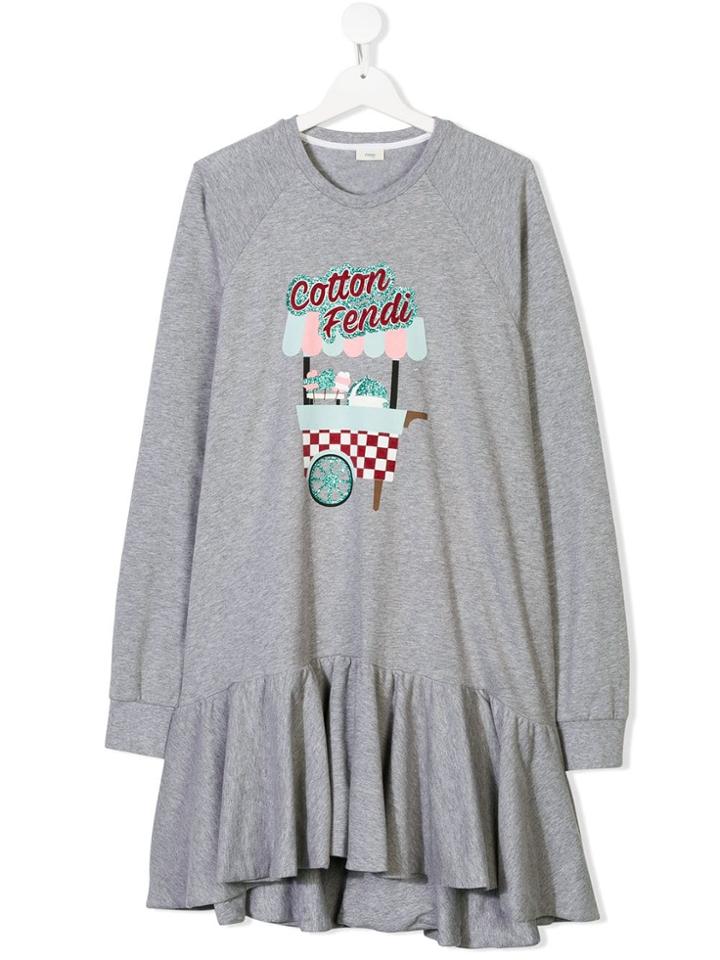 Fendi Kids Babydoll Dress - Grey