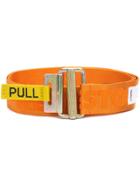 Heron Preston Branded Canvas Belt - Yellow & Orange