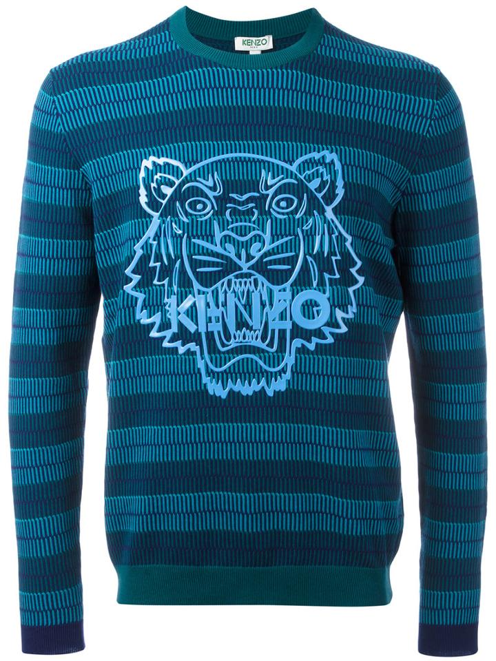 Kenzo Tiger Sweatshirt, Men's, Size: Large, Blue, Cotton