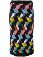 Missoni Geometric Pattern Knit Skirt - Black