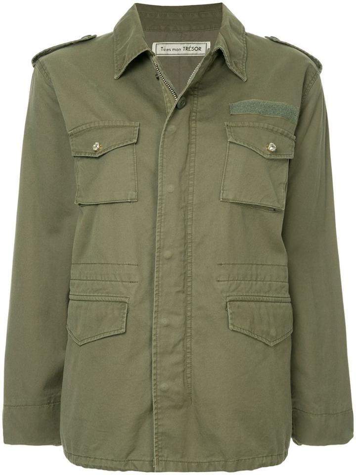 Tu Es Mon Trésor Bijou Big Star Field Jacket - Green