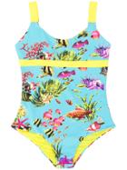 Moncler Kids Fish Print Swimsuit - Blue
