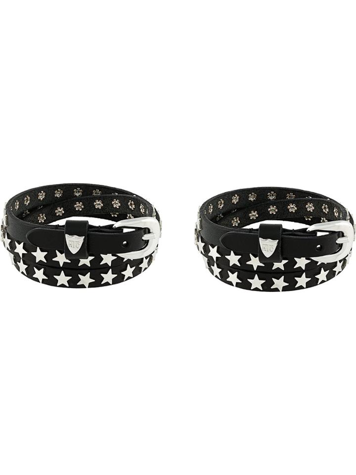 Htc Hollywood Trading Company Star Studded Skinny Belt - Black