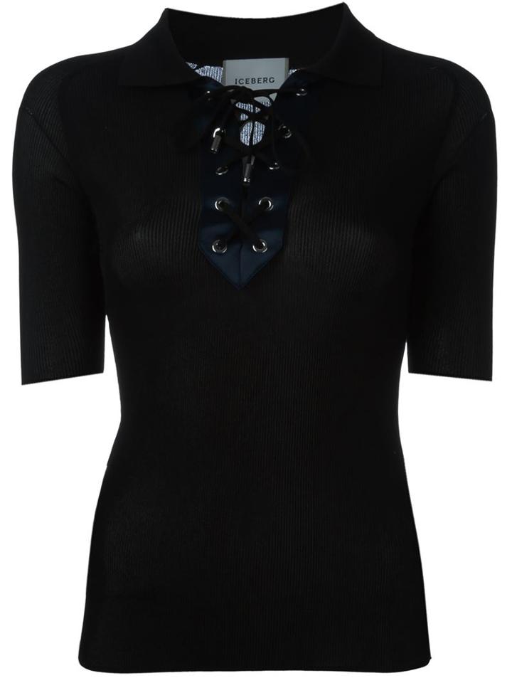 Iceberg Tie Collar Ribbed Jersey