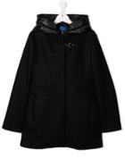 Fay Kids Teen Hooded Padded Coat - Black