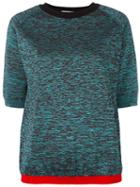 Marni Melange Short Sleeved Jumper, Women's, Size: 44, Blue, Polyamide/polyester/viscose/virgin Wool