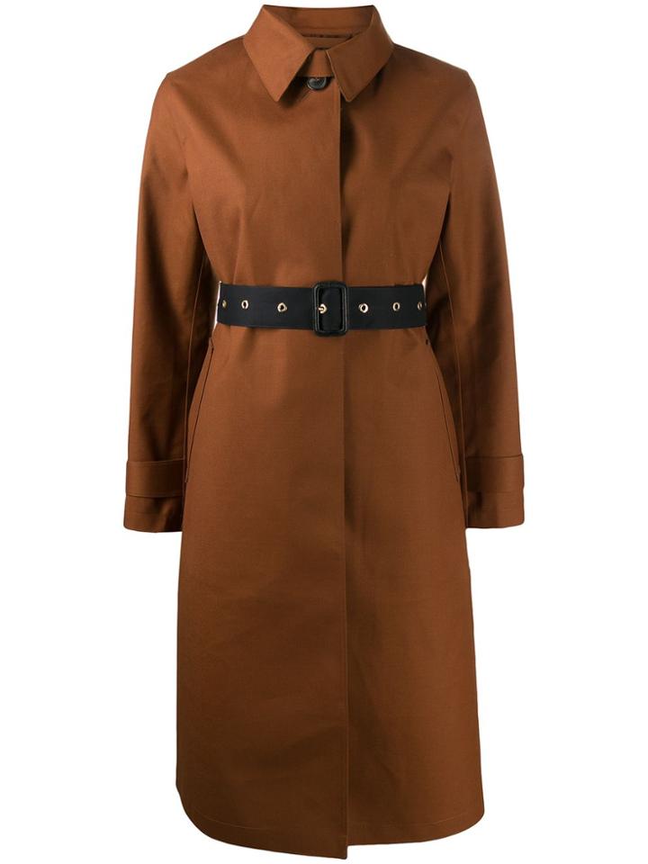 Mackintosh Belted Button Up Trench Coat - Brown