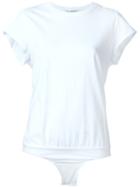 T By Alexander Wang Short Sleeve Bodysuit, Women's, Size: Medium, White, Cotton