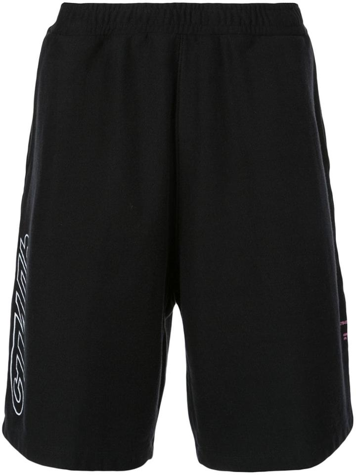 Heron Preston Logo Print Loose Fit Track Shorts - Black