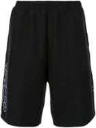 Heron Preston Logo Print Loose Fit Track Shorts - Black