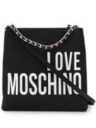 Love Moschino Embroidered Logo Shoulder Bag - Black
