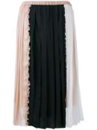 No21 Patchwork Skirt, Women's, Size: 44, Black, Silk/acetate